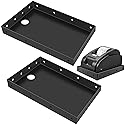 Ecliptica 2 Pack Printer Tray & Shelf for POS KDS Kitchen Thermal Printers, 10.24 x 6.5 Inch Wall or Edge Mount Shelf with 4 Mounting Holes Per Side