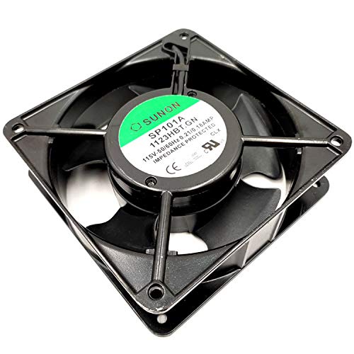 ELOMILE 120mm Fan, SP101A, 115V, 0.21/0.18A, 107 CFM, 3050 RPM, 50 dBA, Aluminum, Desktop, Graphic Cards, Gaming Console