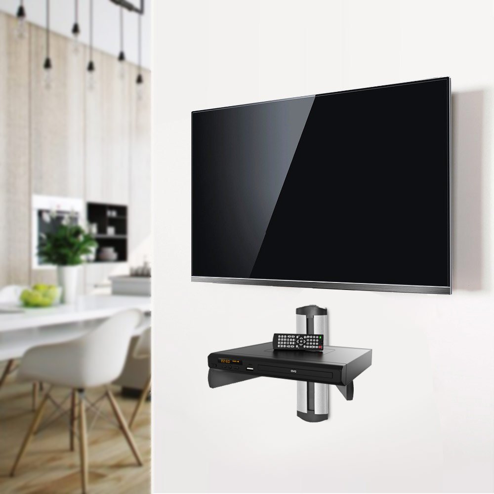 Cmple - Universal Adjustable AV Shelf Wall Mount for DVD Players/Cable Boxes/Games Consoles/TV Accessories - 1 Shelf