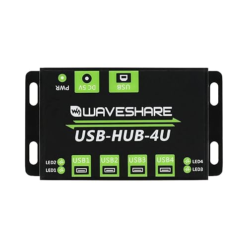 Industrial Grade USB HUB, with Metal Case, Extending 4X USB 2.0 Ports, ESD Protection, Support Multiple OS, Plug & Play