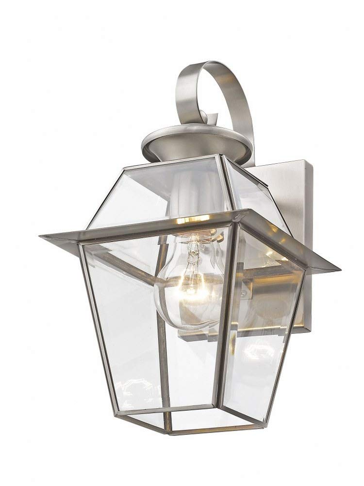 Livex Lighting 2181-91 Westover 1 Light BN Outdoor Wall Lantern, Brushed Nickel