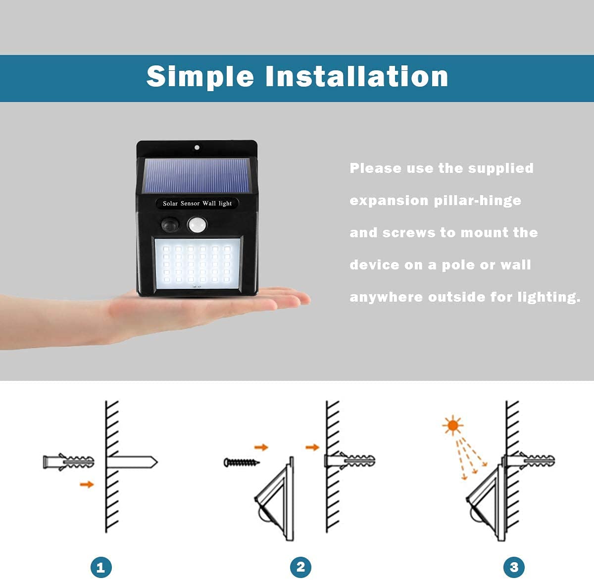 YI Lighting Solar Security Lights Solar Motion Sensor Lights Wireless Waterproof for Wall Fence Garden (2-Pack)