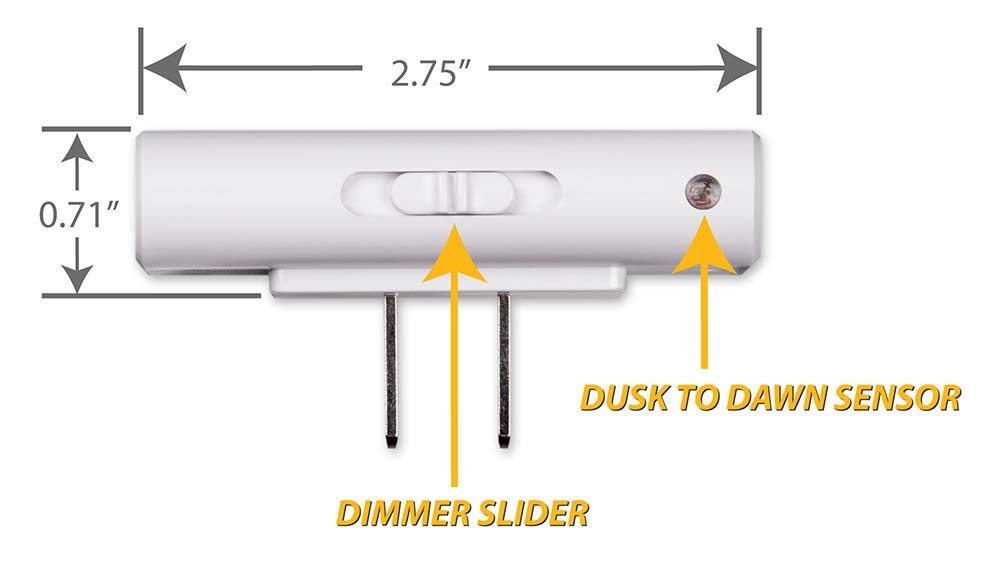 Art Plates Plug in Dimmable LED Night Light with Dusk to Dawn Auto Sensor, Adjustable Brightness, Warm Light, Auto On-Off Nightlight for Bathroom