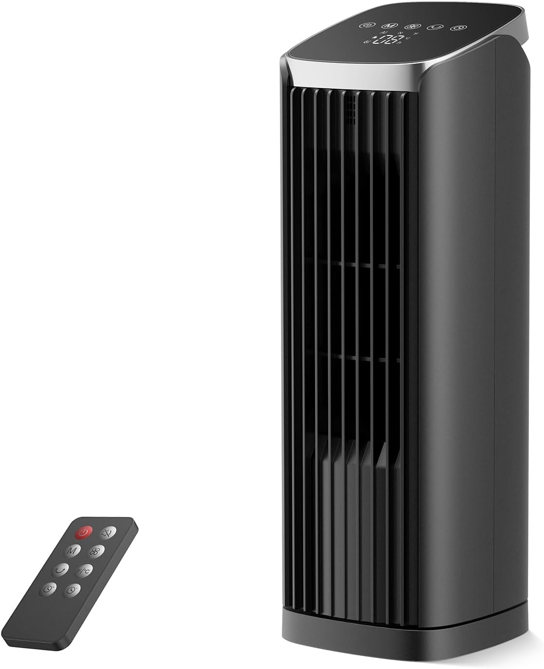 PNTCK Fan for Bedroom, 13.2" Tower Fan with Remote, 4 Modes 4 Speeds Max 24ft/s, 70° Oscillating Desk Fan, 12H Timer Portable Fans, Cooling Fans