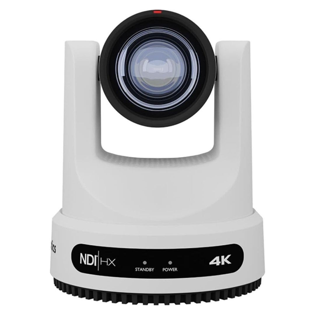 PTZOptics Move 4K 20x Auto-Tracking PTZ Camera with Built-in Tally Light, 3D Noise Reduction, and Advanced White Balance Modes (White)