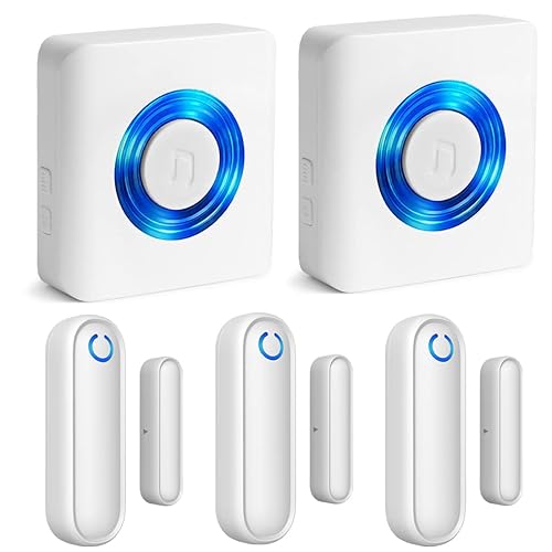 YisTech Caregiver Pager Door Alarms for Dementia Patients/Kids Safety/Home Security,Wireless Door Alarm Sensor for Elderly/Business/Home/Store (Three