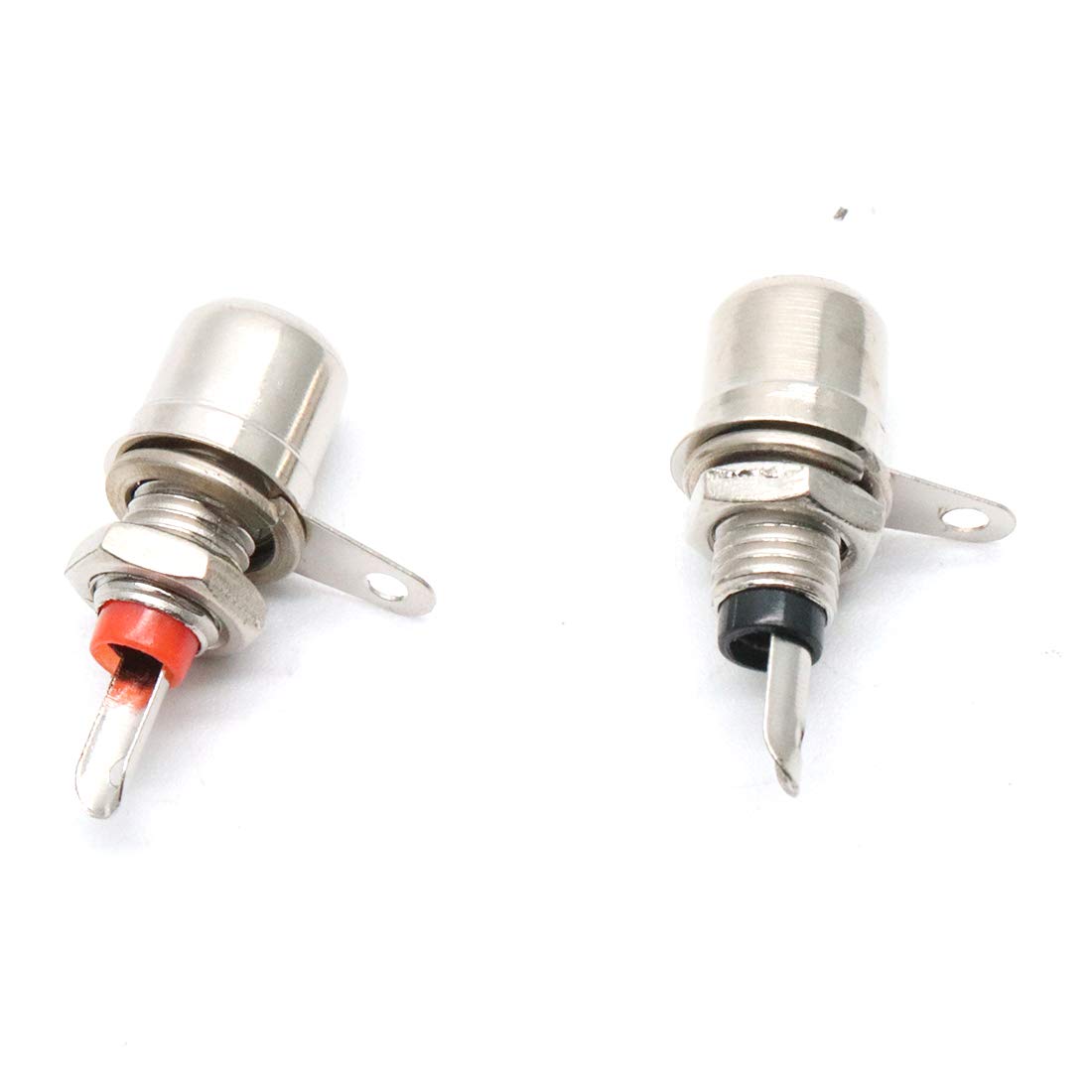 Hxchen Red&Black Chassis Panel Mount Female Socket RCA Phono Solder Connector - Pack of 10