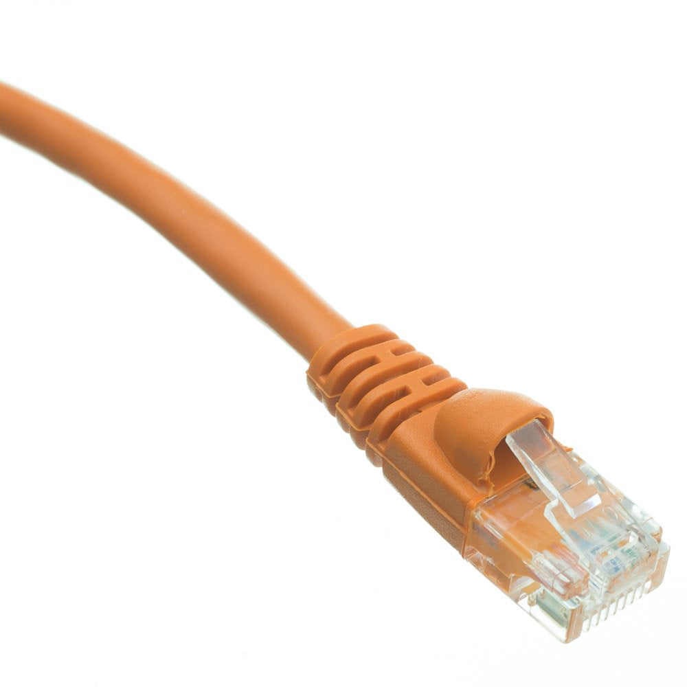 CableWholesale Cat5e UTP Ethernet Cable, Snagless Boot, PoE, 75 ft, Orange