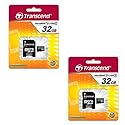 HTC One ST Cell Phone Memory Card 2 x 32GB microSDHC Memory Card with SD Adapter (2 Pack)