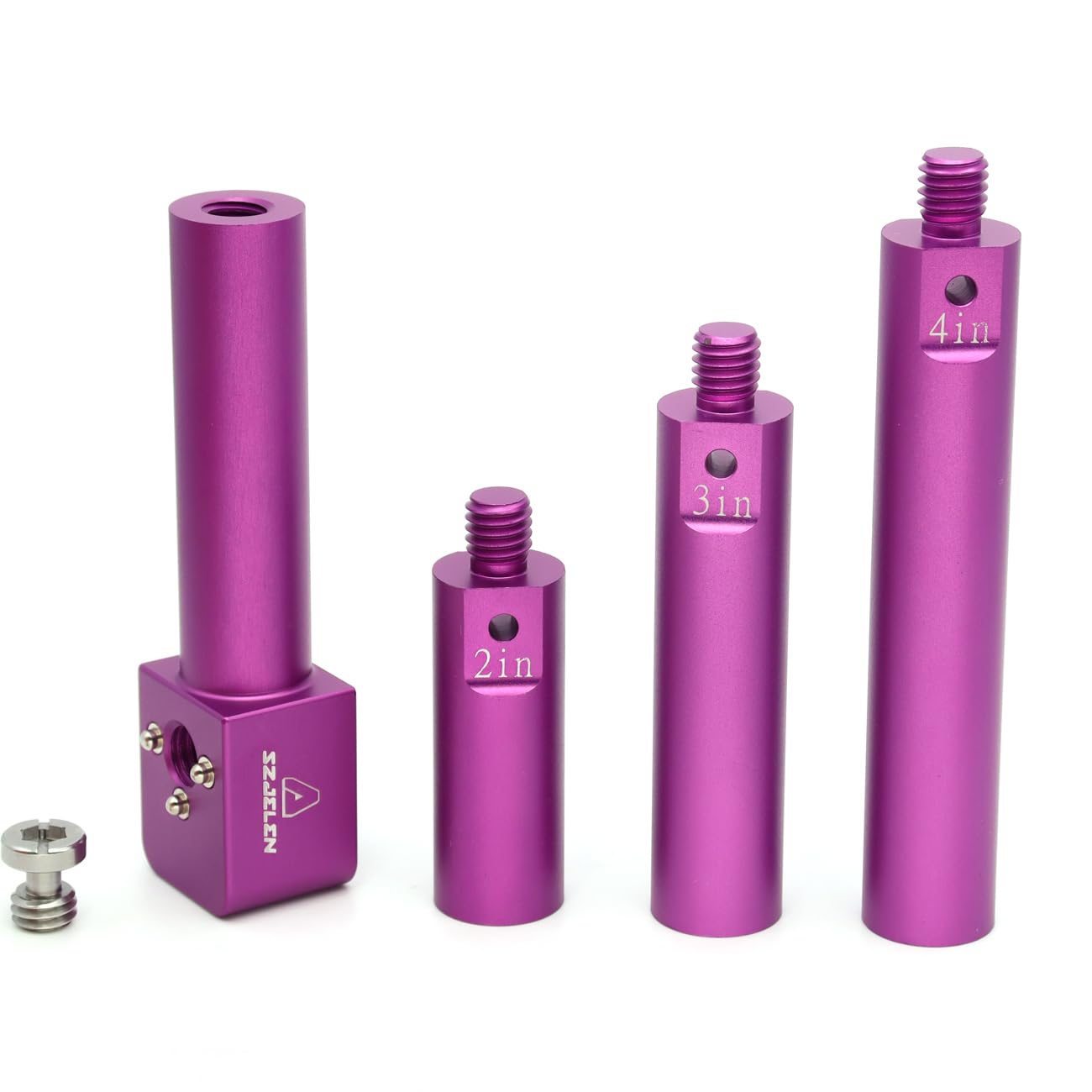 SZJELEN19mm Rod Mounting Bracket with 3/8 Screw and Anti Twist,4 Sections of Length to Match for Arri Red Sony Camera (Purple)
