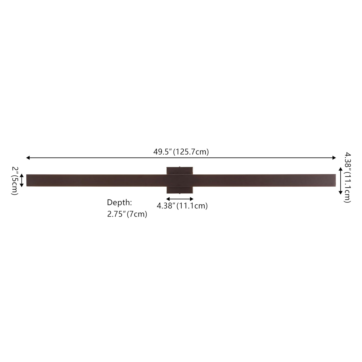 JONATHAN Y 49.5" Oil Rubbed Bronze Modern Linear Outdoor LED Wall Sconce, 350-Degree Rotatable Dimmable IP65 Waterproof Minimalist Light for Porch