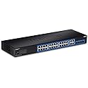 TRENDnet 28-Port Gigabit Web Smart Switch, 24 x Gigabit Ports, 4 x Shared Gigabit Ports (RJ-45/SFP), VLAN, QoS, LACP, IPv6, 56Gbps Switching Capacity