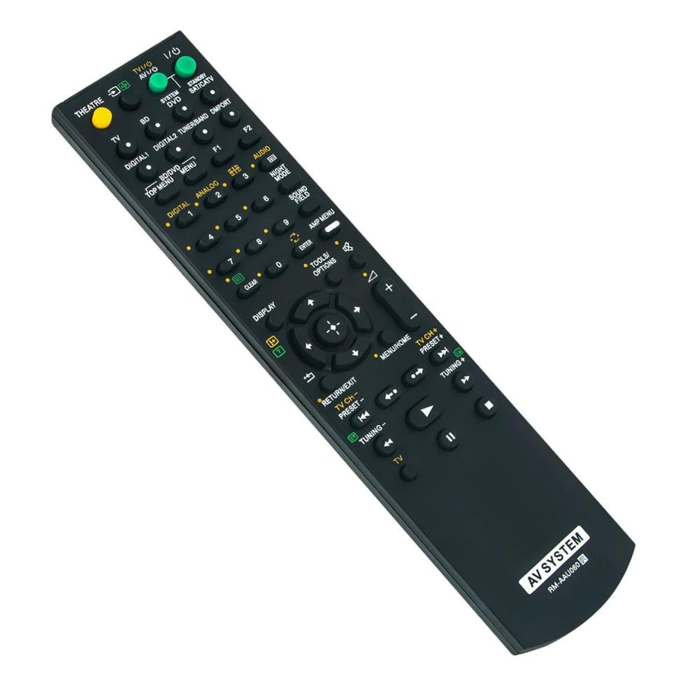 RM-AAU060 Replacement Remote Control for Sony Multi Channel AV Receiver Home Theatre System in Living Rooms or Rooms, No Programming or Pairing