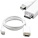 Harper Grove Mini DP to HDMI Cable, 3FT Mini Display Port Thunderbolt to HDMI Male Cable, White, for Toshiba Satellite Pro S500 Tecra M11 A11 S11