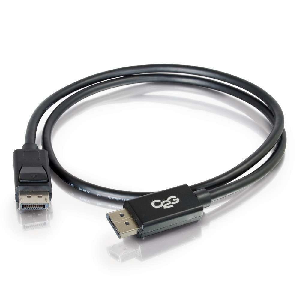 C2G 2M 8K DisplayPort Cable with Locking Latches 8K UHD Ultra High Definition DisplayPort Male to Male Computer Monitor Cable Black