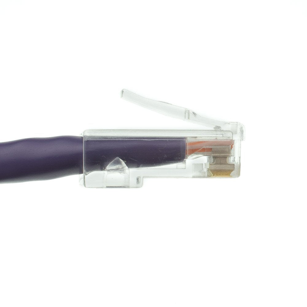 CableWholesale Cat5e UTP Ethernet Cable, Bootless, PoE, 100 ft, Purple