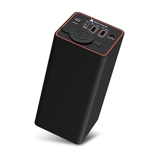 RoyPow 30W PD Portable Charger with 12V/10A Cigarette Lighter Socket, 86.58Wh USB C Laptop Power Bank, 18W QC& 12V DC External Battery Pack, Perfect