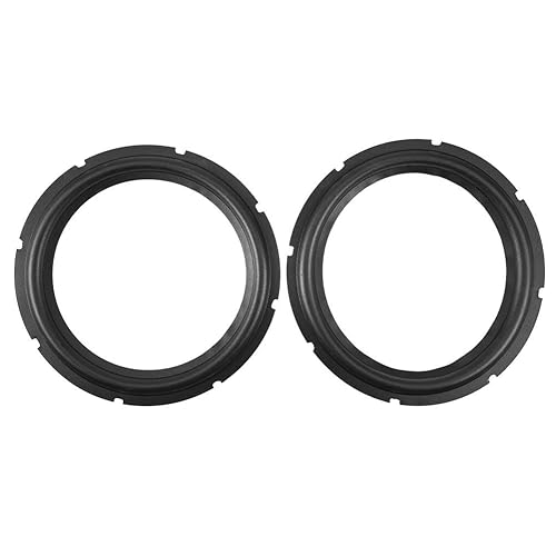 2 x 10 Black Perforated Rubber Replacement Rings for Speakers or DIY
