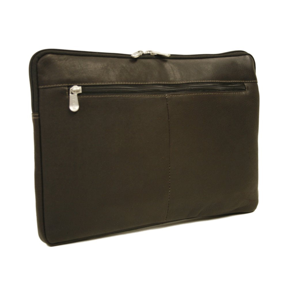 Piel Leather Mini Zip Laptop Sleeve, Chocolate, One Size