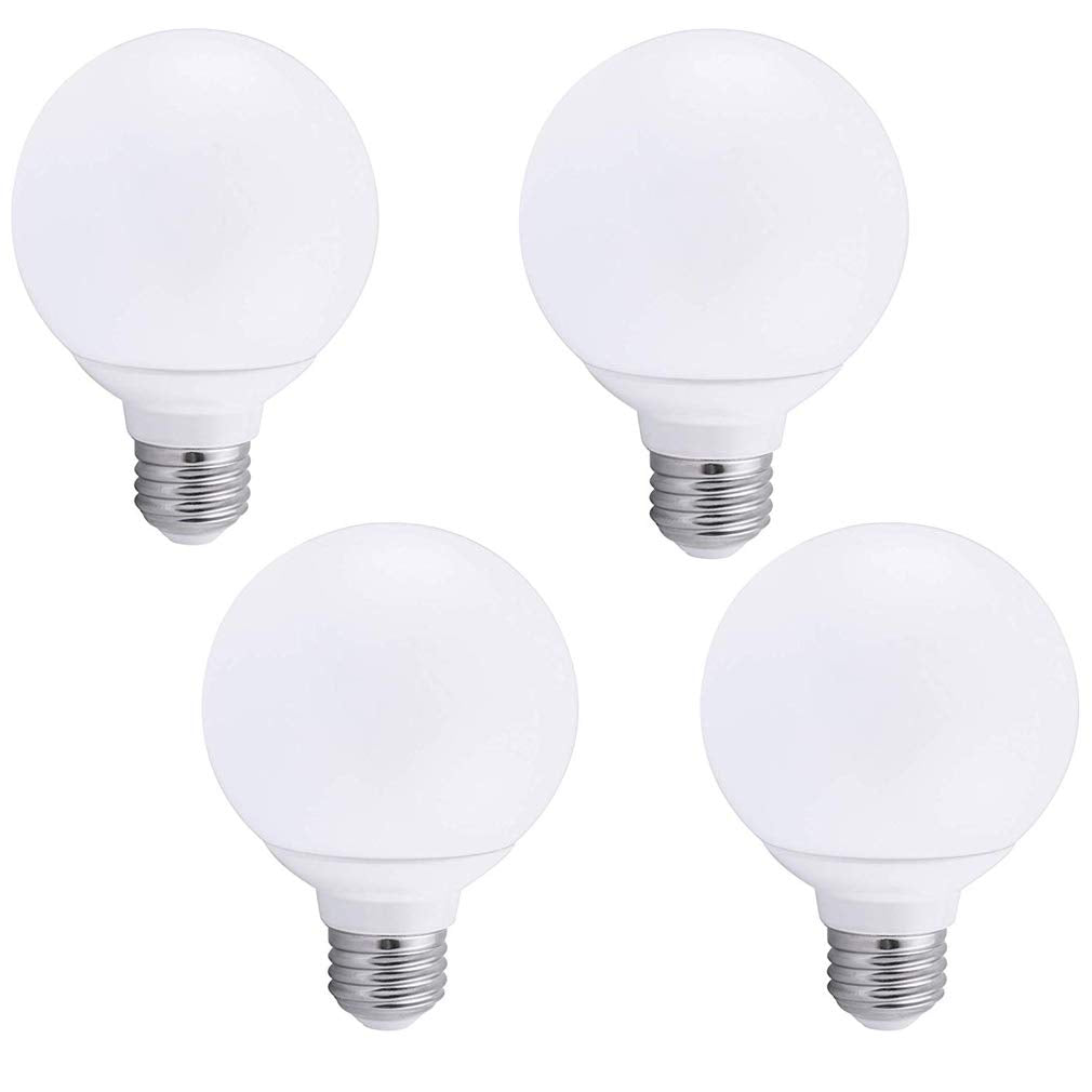 Lxcom Lighting G95 LED Bulbs 9W Globe Vanity Light Bulbs E26/E27 Base Daylight White 6000K 90W Equivalent for Makeup Vanity Mirror Bathrooms Lamp, AC