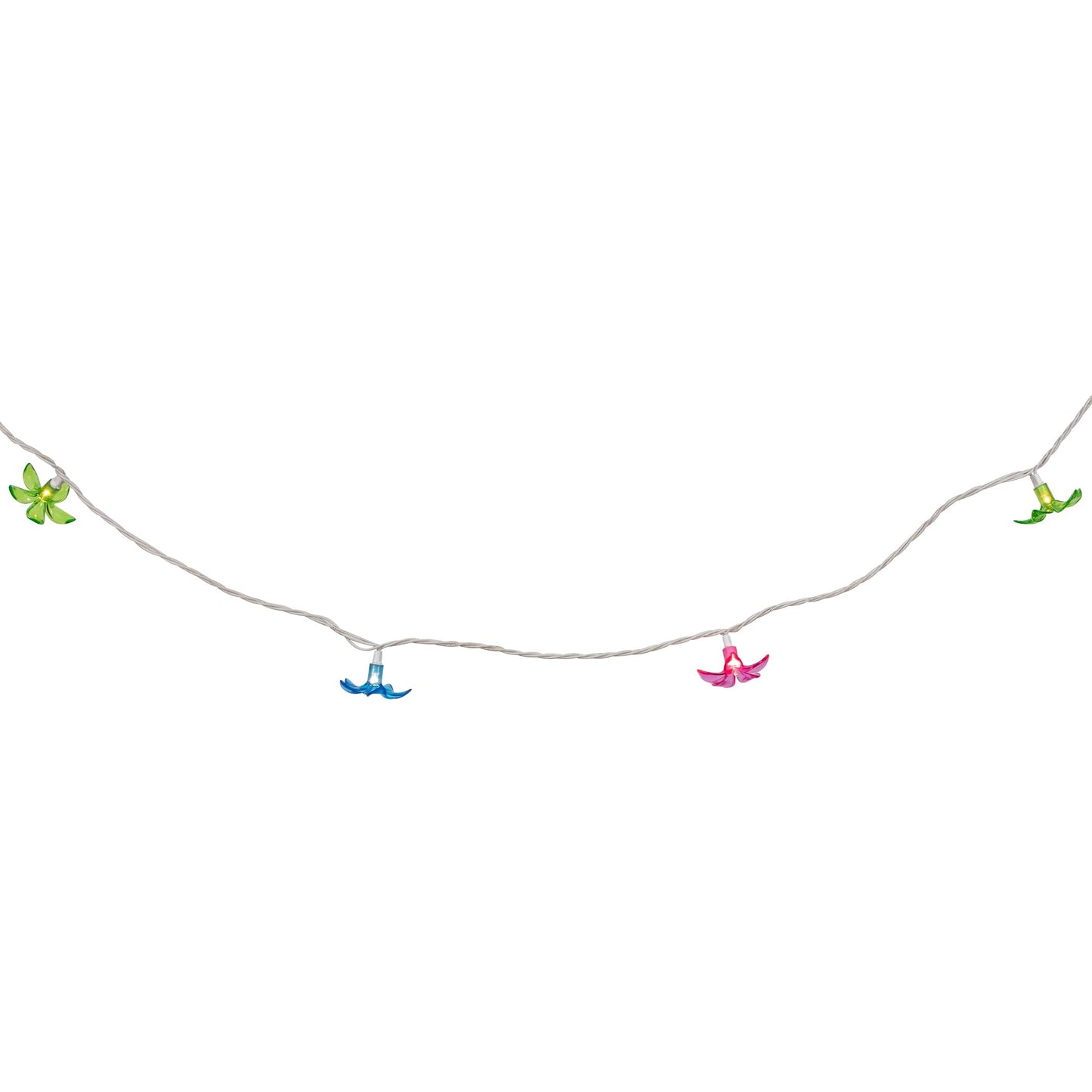 Northlight Flowers Indoor Outdoor Patio Light Set - 9' White Wire - 10ct