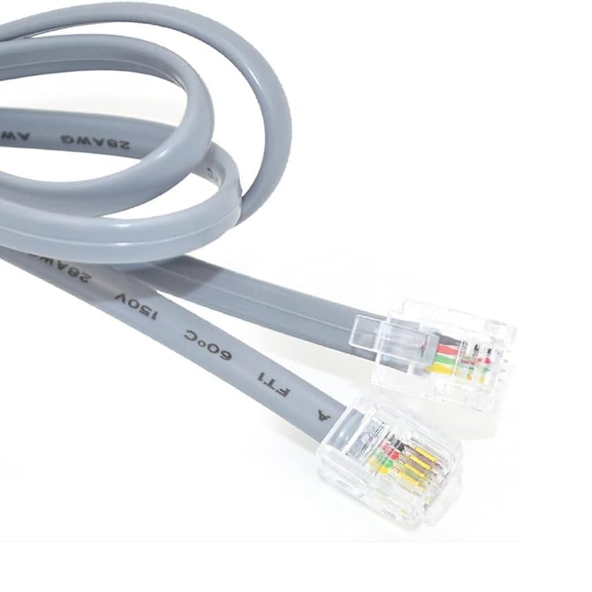 NEORTX RJ11 to RJ11 Cable 5ft, 1.5 Meters Phone Cord Telephone Line Extension Cord Cable Wire Male to Male RJ11 6P4C Modular Plug for Landline