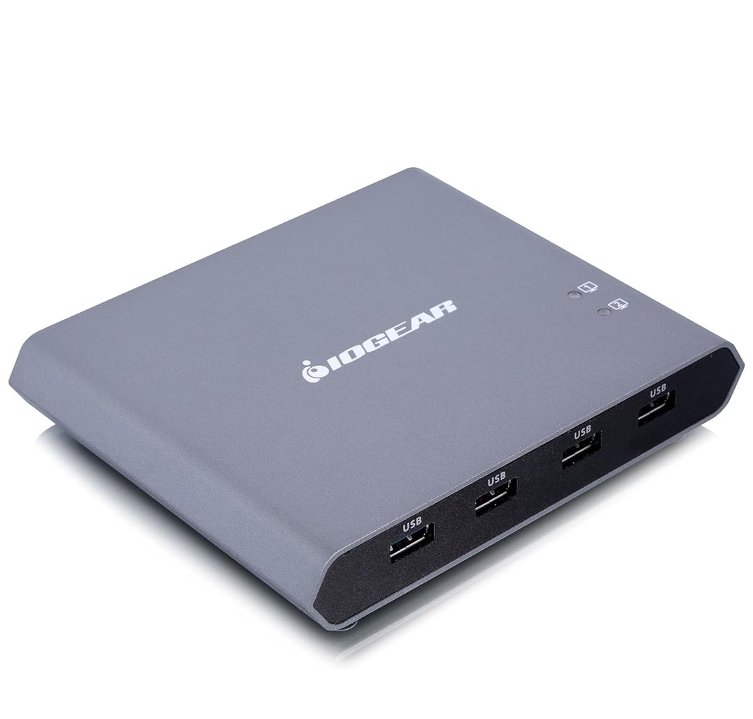 IOGEAR Access Pro Plus 2-Port USB-C KVM Switch 1 Monitor 2 Computers 4K 60Hz DisplayPort Output 4-Port USB Hub 100W Power Thunderbolt 3/4 Compatible