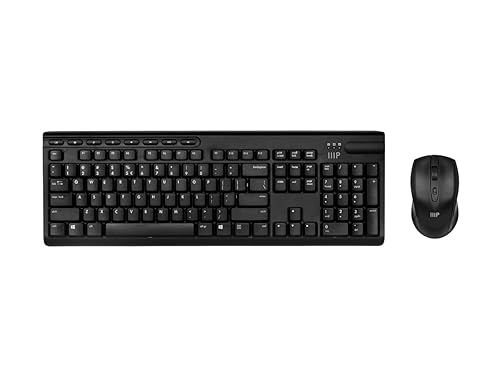 Monoprice Wireless Membrane Keyboard and Optical Mouse Combo, Full?Size 104?Key Keyboard, 2.4 GHz Wireless Receiver, for Both Home and Office Use