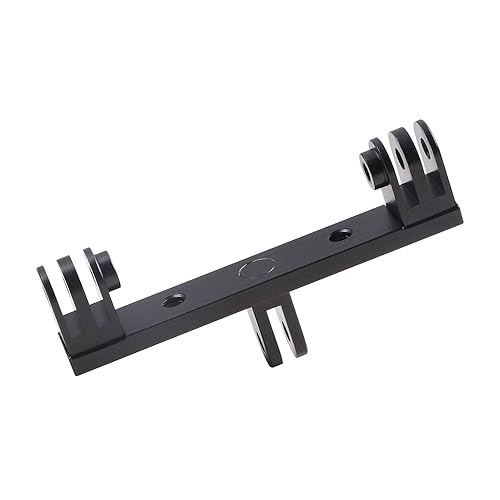 Aluminum Dual Twin Mount Adapter with Two Screw Compatible with DJI Osmo Action 6/5Pro/4/3, GoPro Hero 13/12/11/10/9/8 Black, Campark, AKASO, SJCAM