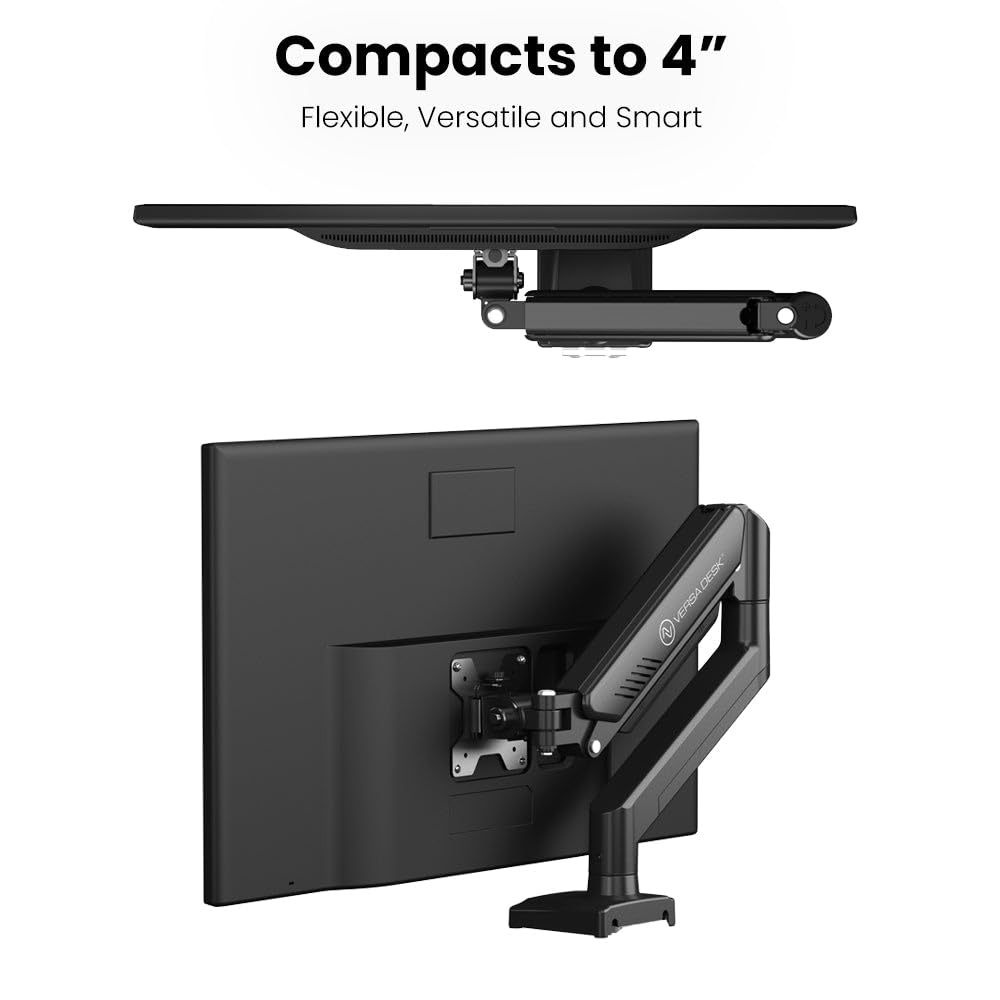 MotionArc™ Single Balanced Monitor Arms | Effortless Adjustment | Internal Spring Mechanism | Outstanding Flexibility | 180 Degree Rotation | Fit