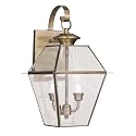 Livex Lighting 2281-01 Westover 2-Light Outdoor Wall Lantern, Antique Brass, 18" x 11" x 11.8"