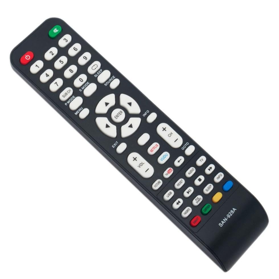 SAN-928A TV Remote Control for Sanyo TV in Living Rooms or Rooms, No Programming or Pairing Needed, Replacement Remote Compatible Models GXCC NH315UP
