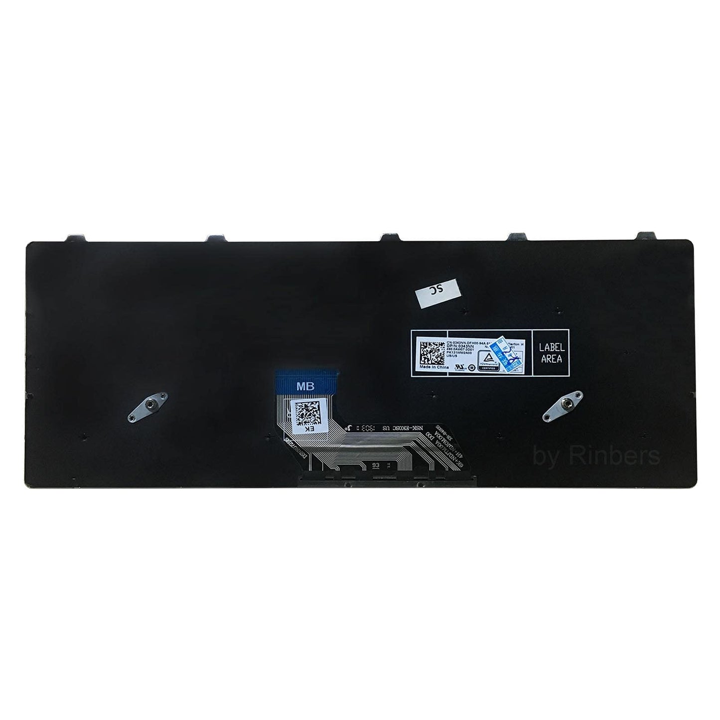 Rinbers Replacement US Keyboard with Frame No Backlight for Dell Latitude 11 3180 3189 3190 3190 2in1 Latitude 13 3300 3310 3380-343NN 0343NN NG83V