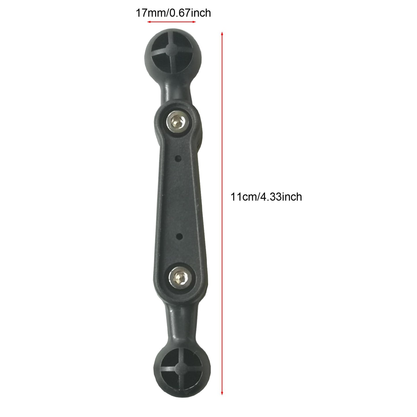 ThtRht 2 Pack 17mm Double Sided Ball Mount Arm 4'' Extension Rod Joint Connector Adapter Swirl Head for Garmin GPS Car Phone Holder Clamp Cellphone