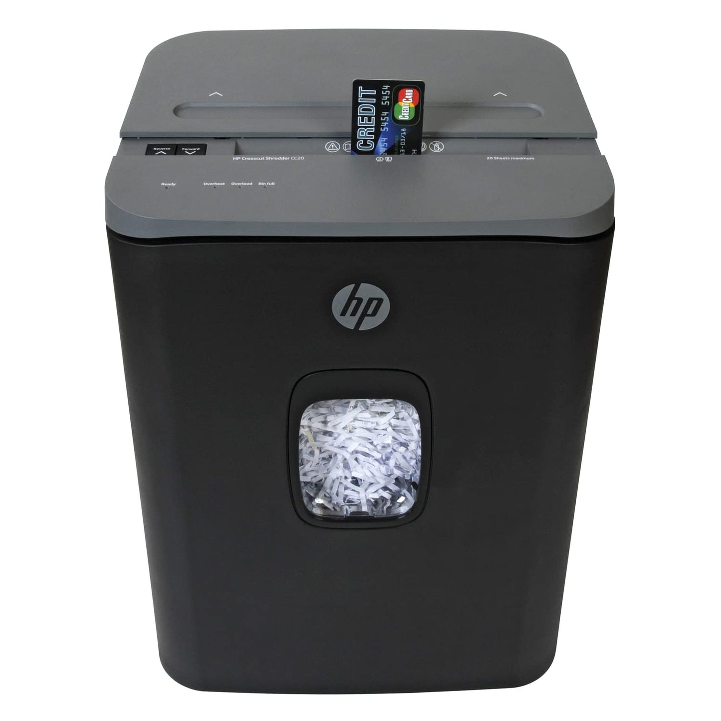HP - Crosscut Paper Shredder, 20-Sheet Manual Feed, Shreds Credit Cards & Staples, Heavy Duty Paper Shredder for Home Use with 7.4 Gallon Basket