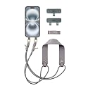 alto Universal Cell Phone Crossbody Lanyard Shoulder Pad Set, Detachable Patch, Adjustable Nylon Strap with Italian Leather Pads for iPhone