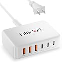 2026 Updated Charging Station for Multiple Devices?130W GaN 6-Port USB C Charger Block ?USB C Wall Charger Power Strip Adapter Plug for iPhone 17 16