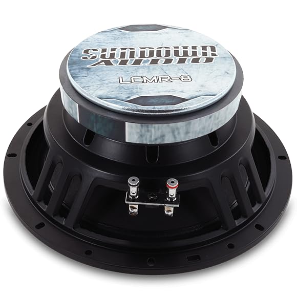 Sundown Audio LCMR-8 Midrange Speaker - 100W RMS, 8-Ohm - 8" Car Audio Midbass Driver with Phase Plug, Ferrite Magnet - High-Efficiency Single Unit (Each)