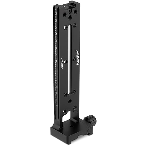 Haoge LVR-200CP 200mm Dual Dovetails Nodal Slide Vertical Rail with 90 Degree Quick Release Clamp Compatible with Arca-Swiss SUNWAYFOTO