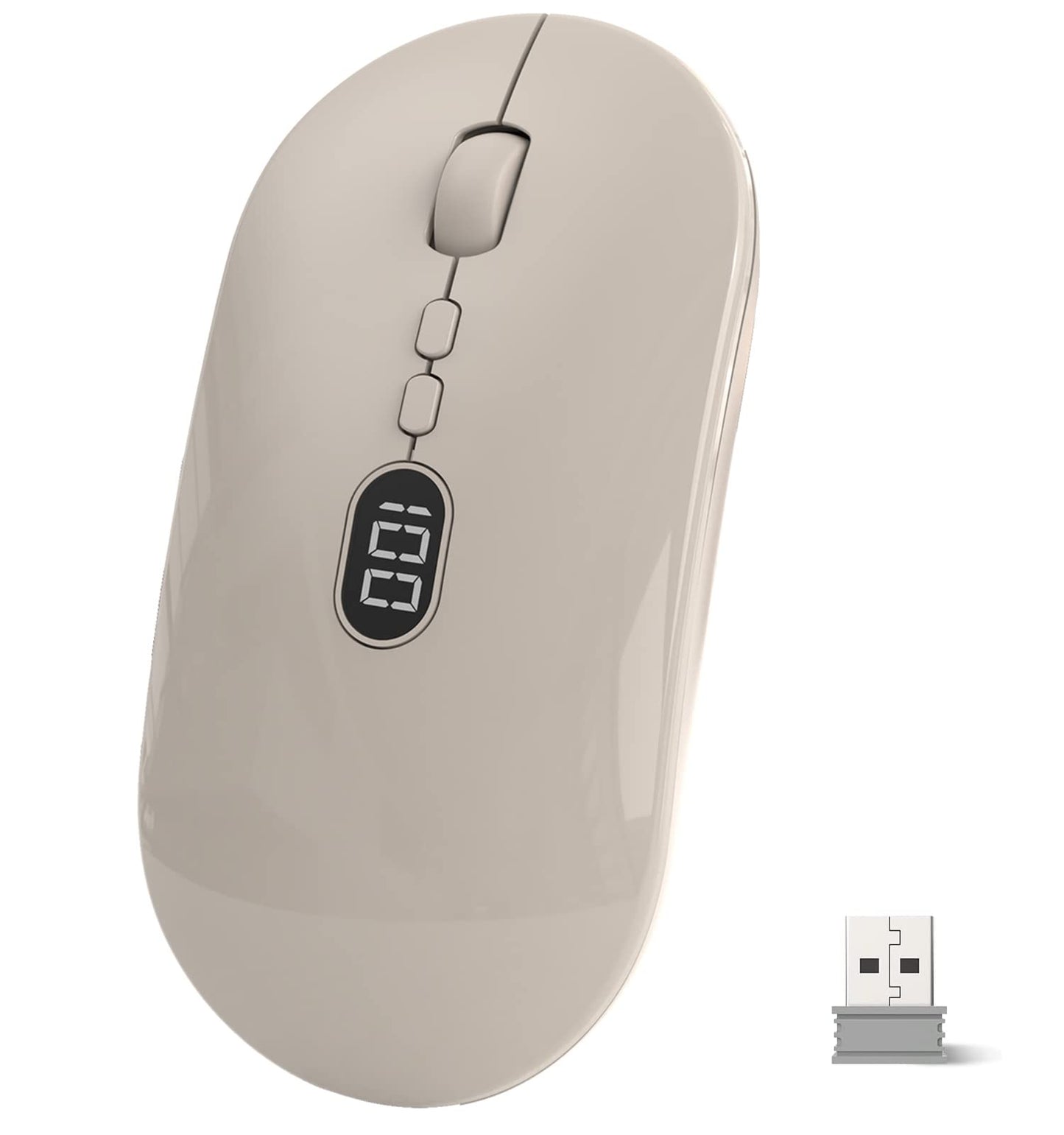 MAGIC-REFINER X1 Wireless Computer Mouse for Laptop with Battery Level Visible, 2.4G Portable Ultra Slim USB Mouse, Silent Click 1600 DPI