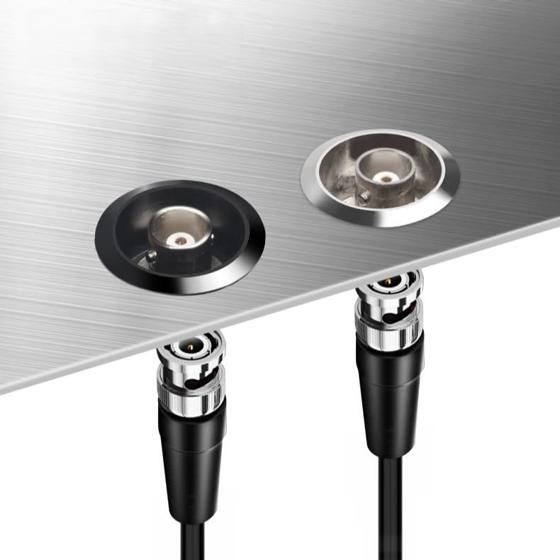 YiKaiEn 50 Ohm BNC Threaded Fixing Adapter Female-to-Female Panel Mount with Waterproof Cover - Gold-Plated SDI Video Coaxial Adapter, Sturdy Chassis