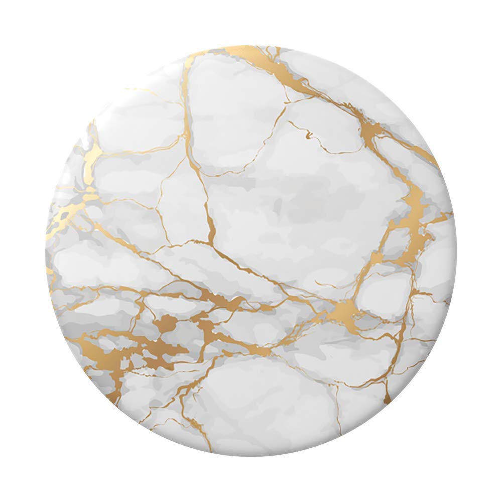 PopSockets Adhesive Phone Grip, Holder, Phone Stand, Gold - Gold Lutz Marble