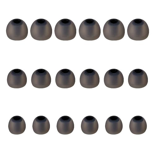 Earbud Tips Soft Silicone Earbuds Replacement Tips Fit for in-Ear Headphones(Inner Hole from 3.8mm -4.2mm Earphones) 9 Pairs S/M/L,Black