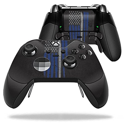 MightySkins Skin Compatible with Microsoft Xbox One Elite Controller - Thin White Line | Protective, Durable, and Unique Vinyl wrap Cover | Easy
