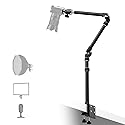 ?All Metal?RAUBAY Desktop Magic Arm, Overhead Camera Desk Mount, Table Light Stand with 1/4“ Ball Head, 3/8" & 5/8" Adapter, C Clamp, Retractable Boom