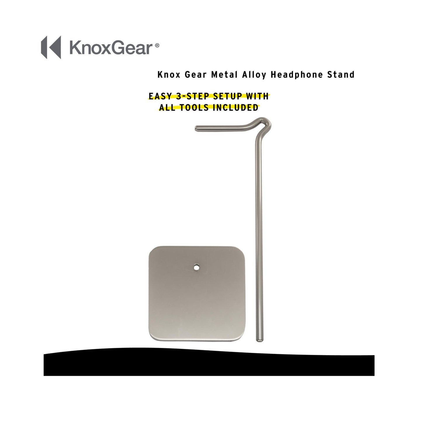 Knox Gear Metal Alloy Headphone Stand Compatible with All Headphones Including Gaming, Over-Ear, and Noise Cancelling headsets