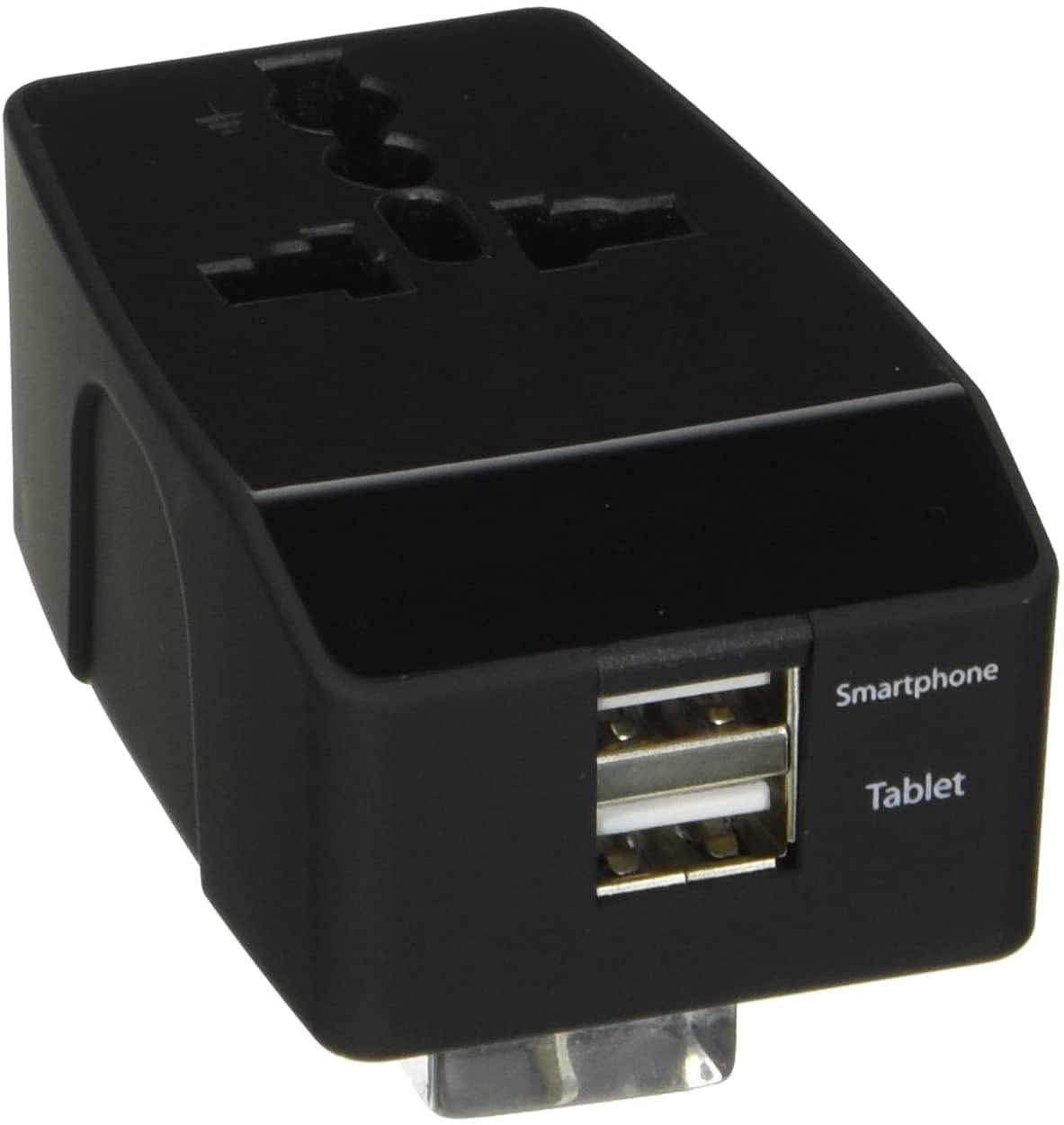 Ceptics US Adapter Power Plug Ceptics - EU European to USA American Socket Travel Outlet - Grounded Universal Input - Dual USB - 4 in 1, Black…