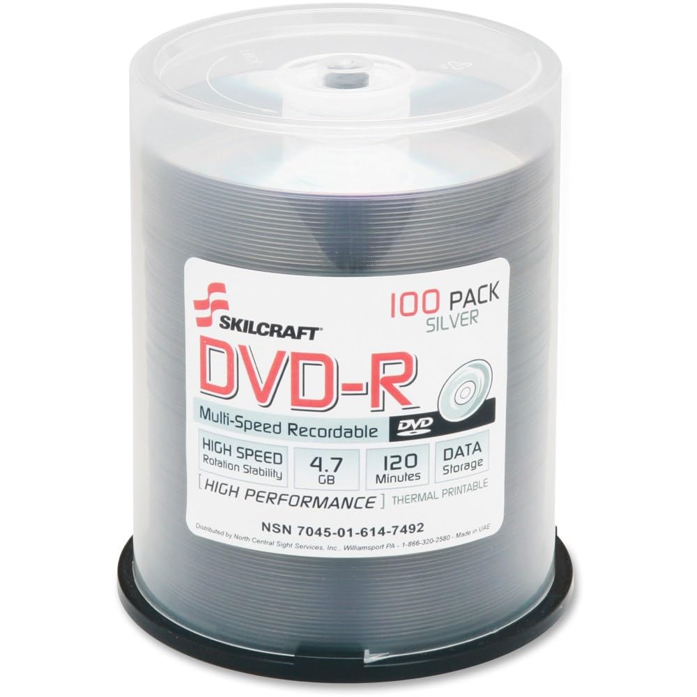 Skilcraft DISC,DVR,RECRDABL,100PK,SR