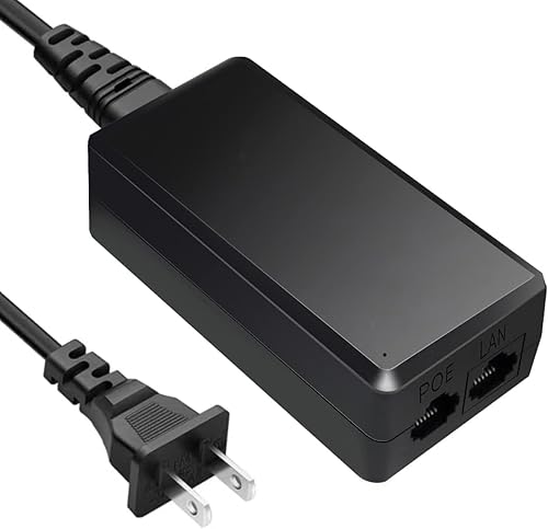 Real HD 48V 24W 0.5A POE Injector Adapter Power Supply,10/100Mbps IEEE 802.3af Compliant, Up to 100M (328 Feet), for Most Cisco/Polycom/Aastra Phones