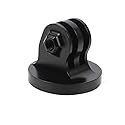 NovelGoal CNC Aluminium Small Tripod Mount Adapter with Thread Screw for HD Hero 13 12 11 10 9 8 7 6 5 4 Session 2 3 Action Cameras (Black Adapter)